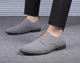 Men's Casual Lace-up Shoes Suede Leather Light Driving Flats Classic Outdoor Oxfords Mart Lion   