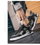 Men's Vulcanize Shoes Slip-On Black Pu Leather Sneakers Casual Microfiber Platform Outdoor Running Sport Design Luxu MartLion   