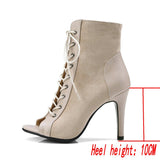 Women Dance Shoes Comfort Light Sandals High Heels Open Toe Gladiator Dancing Boots Woman's Mart Lion Beige-10CM 37 China