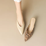 Summer Outside Women Slippers Shoes Point Toe Concise Modern Chunky Heel Mules Solid MartLion   