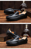 Leather Men's Shoes Casual Formal Loafers Moccasins Breathable Slip on Driving Mart Lion   