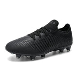 Soccer Shoes Men's Football Boots Child Studded Soccer Tennis Non-slip Training Sneakers Turf Futsal Trainers MartLion Black chang 33 