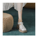 Summer Leisure Thick Soled Ankle Boots Classic Round Toe Roman Sandals Women Strap Buckle Designer Mart Lion   