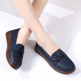 Women Flats Slip On Moccasins Spring Hollow Beige Casual Loafers Soft Sole Non Slip Breathable MartLion   