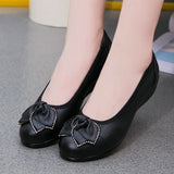 Summer Women cutouts Genuine Leather Shoes Buckle Flats Nurse Casual Handmade ballet flats MartLion   