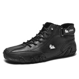 Men's Boots Casual Motorcycle Winter Shoes Waterproof High Top Luxury Footwear MartLion 46 black 