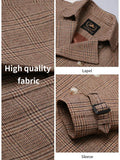 Classic Thousand Bird Plaid Wool Coat Medium Long Double breasted British Style Detachable Down Tank Coat Men's MartLion   