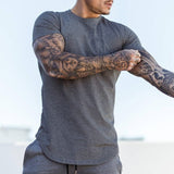 Gym Clothing Sports T Shirt Men's Cotton Breathable Fitness Short Sleeve Running Summer Tight homme Mart Lion   