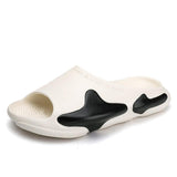 Men's Slippers Summer Breathable Beach Leisure Shoes Slip On Sandals Lightweight Soft Unisex Sneakers Zapatillas Mart Lion 1-Black 7.5 