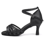 Latin Dance Shoes for Women Ballroom Ladies Girls Modern Tango Dancing Salsa Practice 5/7CM heel MartLion Black 7.5cm 38 (24cm) 