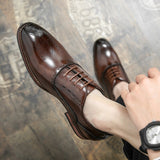 British Men's Dress Shoes Classic Formal Split Leather Elegant Sapato Social Masculino Mart Lion   