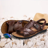 Men's Summer Sandals Genuine leather slip-on casual slippers hombre MartLion   