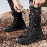 Autumn Winter Men's Military Boots High Top Outdoor Hiking Shoes Anti-collision Army Tactical Boots MartLion   