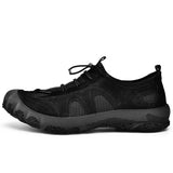 Golden Sapling Breathable Outdoor Shoes Summer Leather Beach Flats for Men's Mountain Trekking Footwear Men's Casual Sport MartLion Black 46 