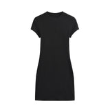 Mini Dresses Short Sleeve Crewneck Summer Bodycon Dress for Women frock MartLion black M 