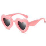Lovely Pink Color Heart Square Sunglasses Jelly Color Protection Shades Summer Party Women Eyewear MartLion   