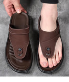 Summer Flip flops Men Sandals Leather Mens Casual Shoes Outdoor Men Leather Sandals for Men Beach Shoes Roman Shoes MartLion