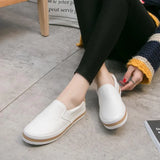 Spring Autumn Soft Leather Shoes Women Flats Ladies Loafers Casual White MartLion   