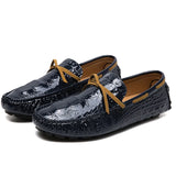 Patent Leather Loafers Men's Dress Shoes Footwear Moccasins Driving Office Peas Black MartLion 2281 Blue 47 