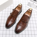 British Style Elegant Men's Dress Shoes Split Leather Formal Social Oxfords Mart Lion   