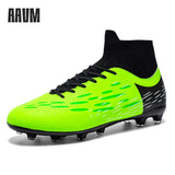 Soccer Shoes Men's For Training Elastic Spikes Cleats Non Slip Wear Resistant Lightweight Ankle Protect Football MartLion   