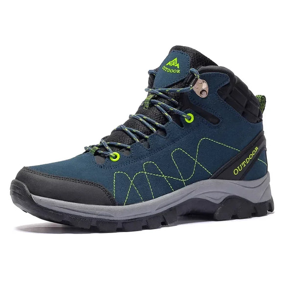 Men's Boots Couple Shoes High Top Women Outdoor Ankle Waterproof Sneakers Sport Hiking Hombre MartLion dark blue 41 