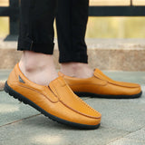 Genuine Leather Men's Casual Shoes Luxury Loafers Moccasins Breathable Slip on Driving MartLion   