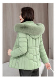 Down winter Jacket Women Parkas  Warm Cotton Padded Coat Ladies Short Overcoat Hooded MartLion   