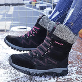 Women Boots Waterproof Snow Boots Warm Plush Winter Shoes Mid-calf Non-slip Winter Female MartLion   