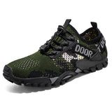 Outdoor men's hiking shoes Cross-country running mountaineering hiking sports casual Non-slip water Mart Lion GREEN 38 