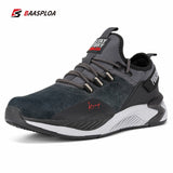 Baasploa Men's Suede Shoes Waterproof Sneakers Non-slip Casual Running Damping Outdoor Walking Mart Lion 113105-HU no plush 41 