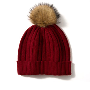 Women Wool Cashmere Slouchy Beanie Hat Ribbed Caps Soft Winter Warm Floor Price Hair Bonnet MartLion Burgundy One Size 