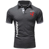 Polo Shirt Summer Men's Cotton high-end Casual Lapel short sleeve abarth logo print T-shirt top MartLion Gray S 