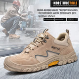 Breathable Labor Protection Shoes Steel Bao-head Anti Smashing Rubber Tire Sole Work Men's Lightweight Non Slip Safety MartLion   
