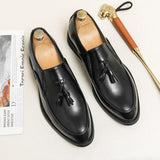 Tassels Men's Loafers Casual Dress Shoes Microfiber Leather Formal Footwear Mart Lion   