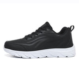 Autumn Leather Light Running Shoes Men's Waterproof Sneakers Outdoor Travel Gym Jogging Walking Mart Lion 2231black white 6.5 