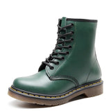 Men's Martens Ankle Boots Autumn Winter Women Boots Genuine Leather Height Increasing Motorcycle Shoes Platform Skate MartLion 1460-green 36 