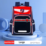 3D Children Dinosaur Cartoon Backpacks Girl Boy Capacity Breathable Reflective Schoolbags Travel MartLion Royal Blue Red L  