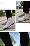 Men's Casual Shoes Brand Breathable British Sneakers Lace Up Soft Flats Driving White Black Peas Mart Lion   