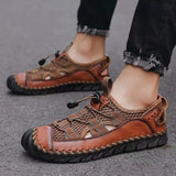 Summer Men's Sandals Outdoor Mesh Sandals Soft Clogs Slides Handmade Outdoor Slippers MartLion   