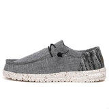 Men's Casual Shoes Denim Canvas Breathable Walking Flat Outdoor Light Loafers MartLion D988-2-gray 47 