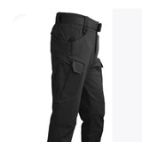 Men's Winter Fleece Army Military Tactical Waterproof Softshell Jackets Coat Combat Pants Fishing Hiking Camping Climbing Trousers MartLion Black Pant X7 S 45-55kg 