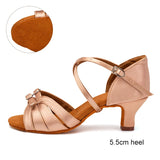 Ballroom Dance Shoes for Women Latin Modern Tango Salsa Training Sandals Practice Satin MartLion   