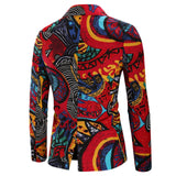 Stylish Men's Suit Coat Print One Button Temperament Colorful Pattern Lapel Slim fit Casual blazers MartLion   