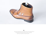 Spring Autumn Men's Ankle Boots Dress Pointed Toe PU Leather Shoes Chelsea Chelsea Mart Lion   