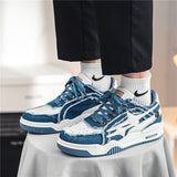 Men's Casual Sneakers Stylish Denim Skateboard Flats Shoes Tennis Sport Running Basketball Non-slip Walking Trainers Mart Lion   