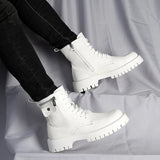 Men's English Style Thick Sole Design Men Boots  Layer Leather Casual Boots