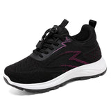 Walking shoes for women's spring sports have a textured breathable single trend MartLion G-D62-Black 38 