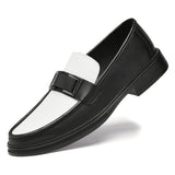 Wedding Shoes Men's Metal Buckle Loafers Formal Patent Leather Elegant Formal MartLion Black 38 