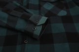 Mens Green Hooded Plaid Winter Shirt Jacket Casual Fleece Lined Warm Shirt Long Sleeve MartLion   